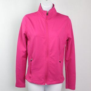Lucy hot pink track jacket zip pockets